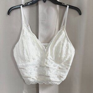 Coquette Womens Lace‎ Cami Top Babydoll Cropped White Boho Cottagecore Y2K 18025